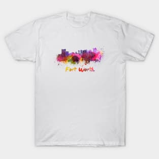 Fort Worth skyline in watercolor T-Shirt